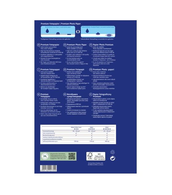 Premium Inkjet Fotopapier A4, 50 sheets, 250 g/m² 