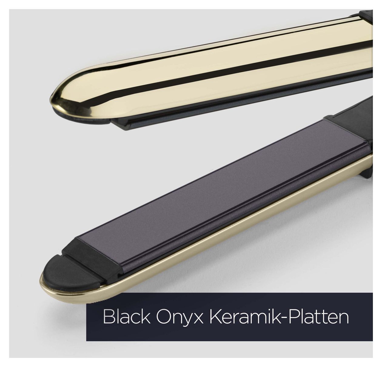 ST484E Black Onyx Haarglätter  (Schwarz, Gold) 