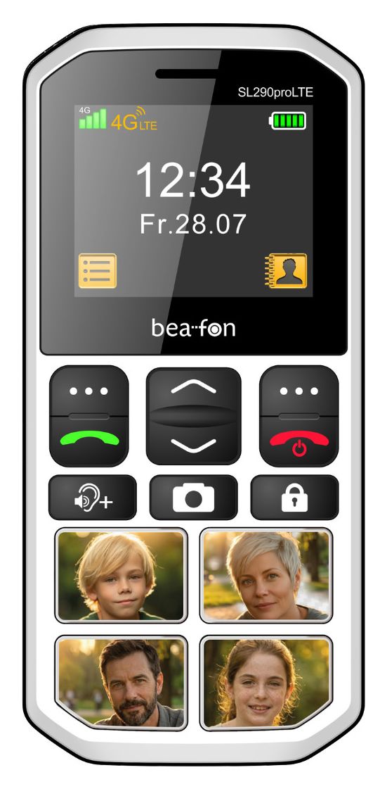 SL290pro LTE 4G Smartphone 5,08 cm (2 Zoll)  (Schwarz, Weiß) 