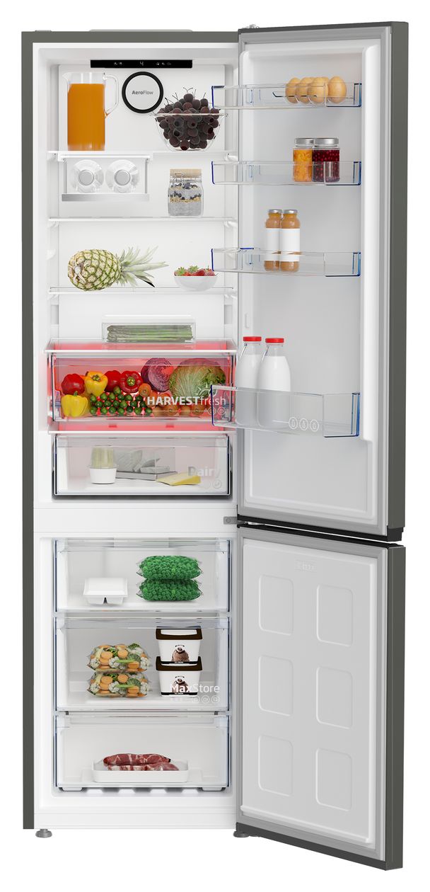 B7RCNA407HG 249 l / 106 l Kühl-Gefrierkombi freistehend NoFrost 135 kWh Jahr  (Edelstahl) 