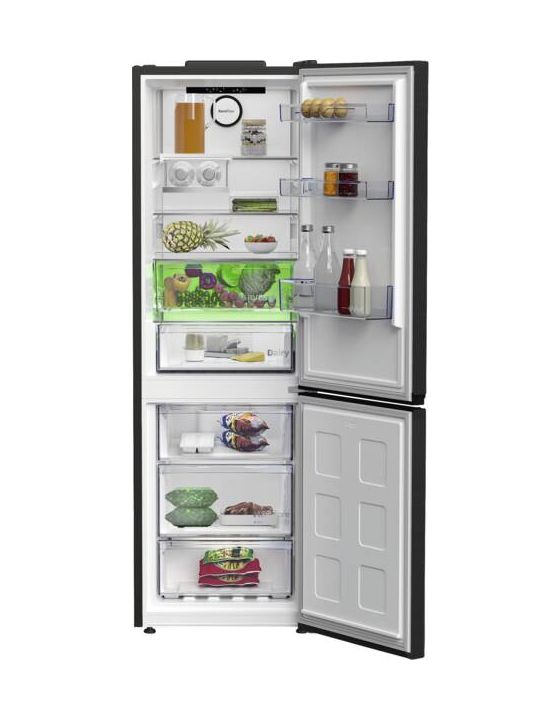 B7RCNE368HXR 210 l / 106 l Kühl-Gefrierkombi freistehend NoFrost 110 kWh Jahr  (Schwarz) 