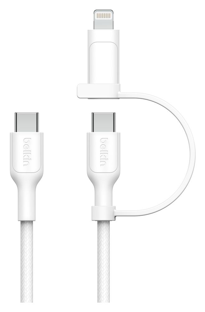 BoostCharge Pro 0,48 Gbit/s Rundkabel USB C auf USB C/Lightning Männlich bis 60 W 1,5 m  (Weiß) 