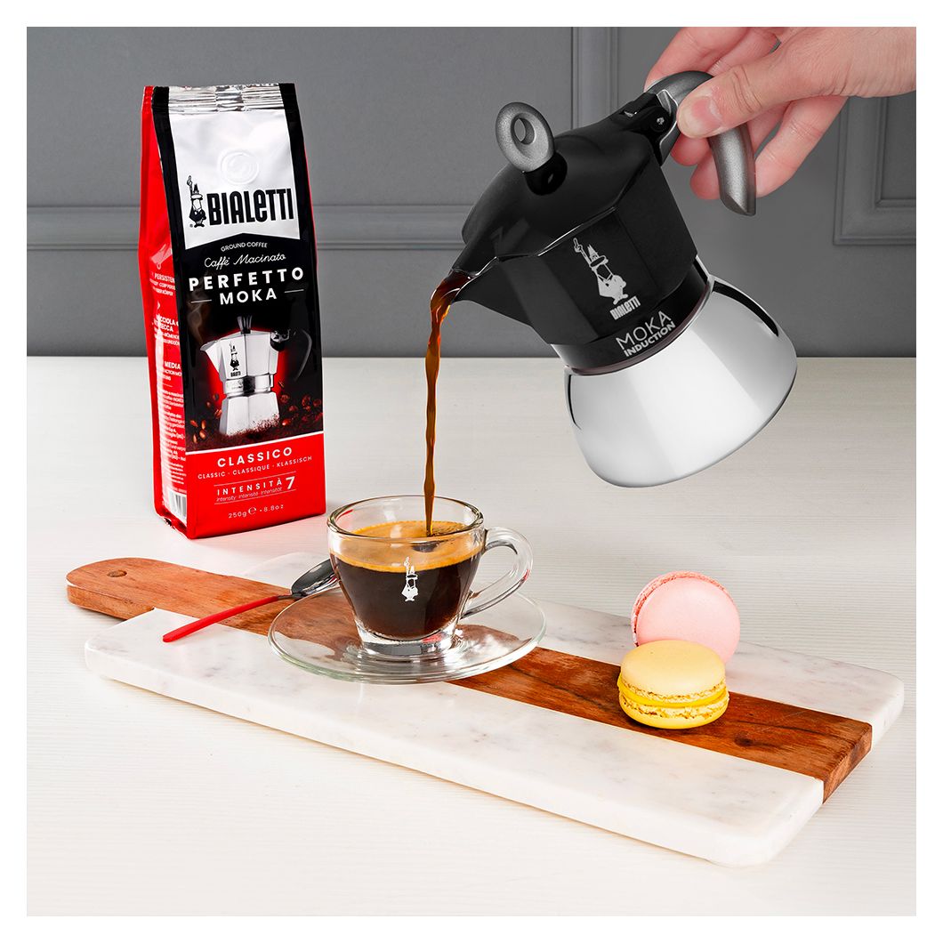 Moka Induction Espressokocher 4 Tassen Filterkaffeemaschine  (Schwarz) 