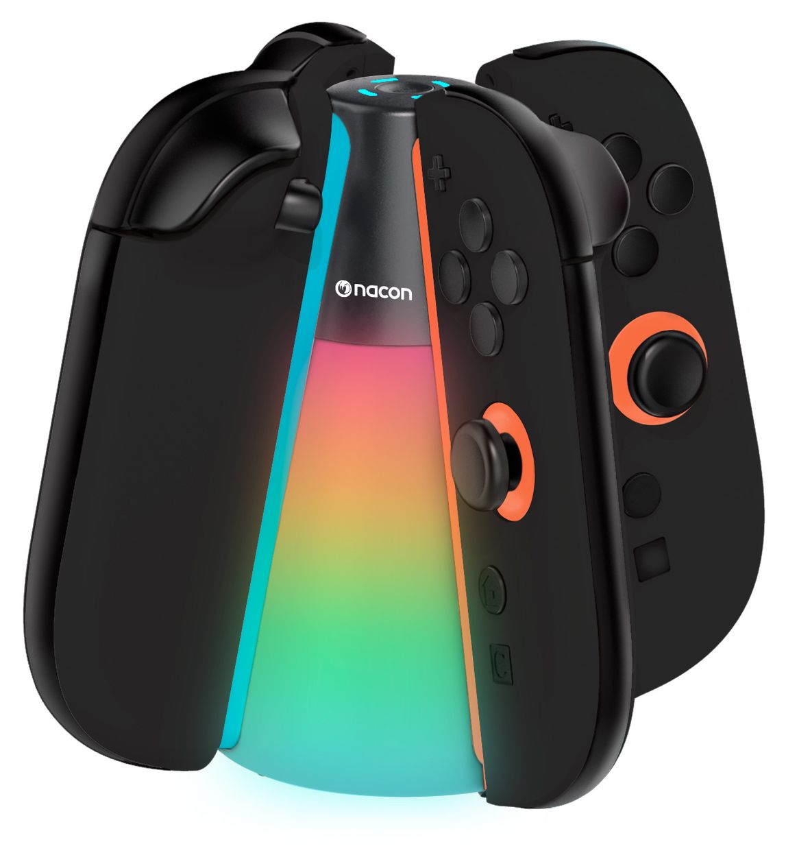 Quadlight RGB Charger für 4 Joy-Con Controller Ladestation Nintendo Switch 2  (Mehrfarbig) 