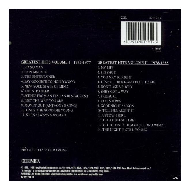 Billy Joel - Greatest Hits Volume I & Vol.2 