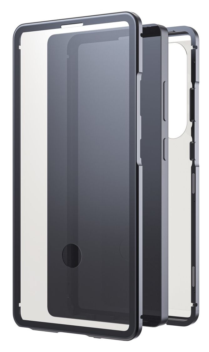 360 Grad Glass Cover für Samsung Galaxy S25 Ultra  (Schwarz/Transparent) 