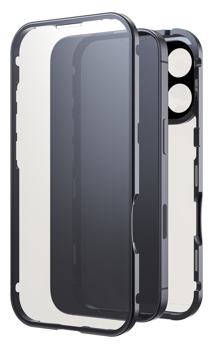 360 Grad Glass Mantelhülle für Apple iphone 16 pro  (Schwarz) 
