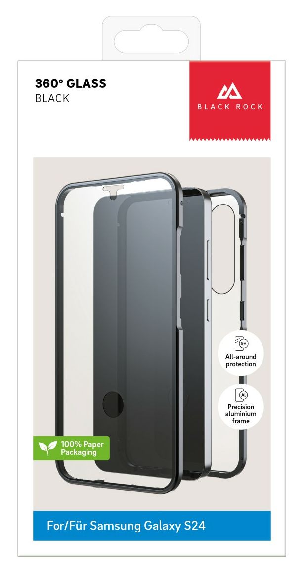 360 Grad Glass Armband für Samsung Galaxy S24  (Schwarz) 