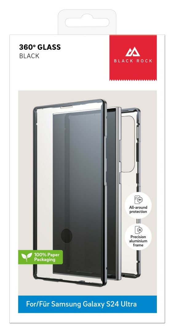 360 Grad Glass für Samsung Galaxy S24 Ultra  (Schwarz) 