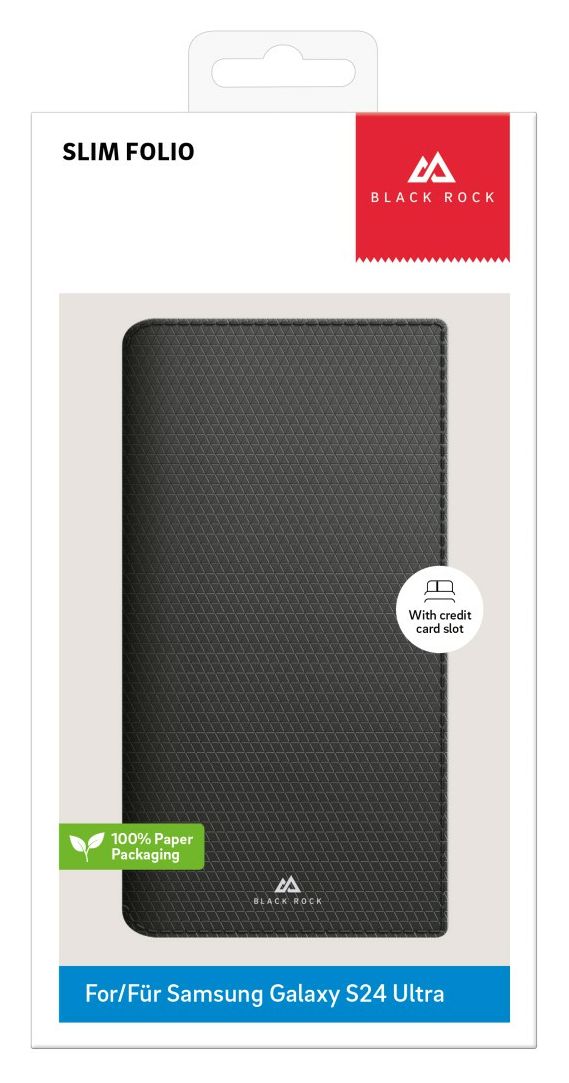 Slim Case Folio für Samsung Galaxy S24 Ultra  (Schwarz) 