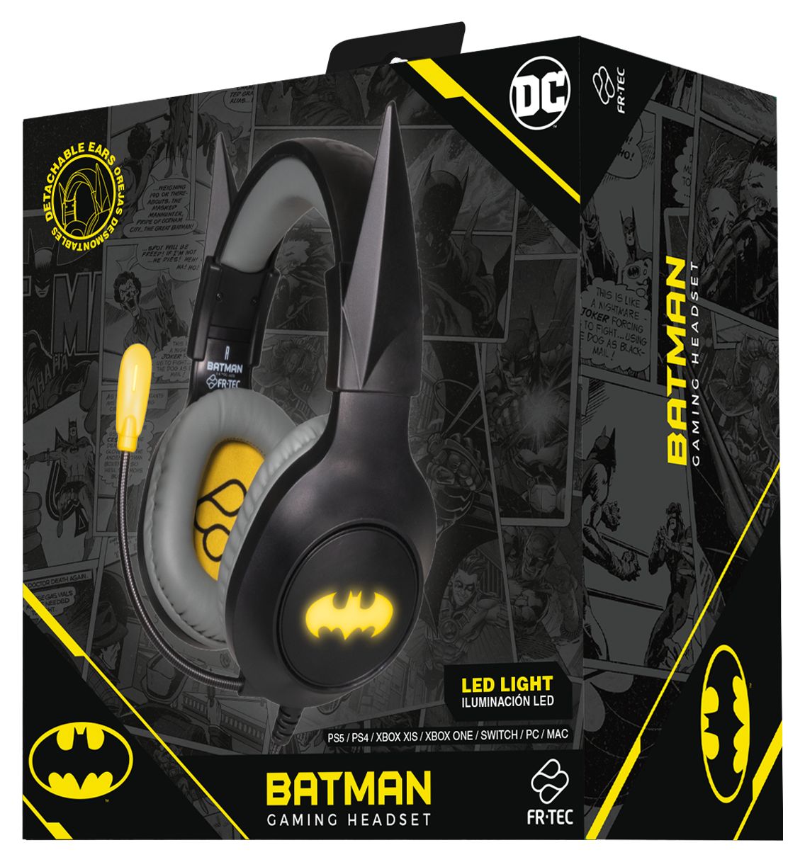 DC Batman Knochenschall Kopfhörer Kabelgebunden  (Schwarz, Gelb) 