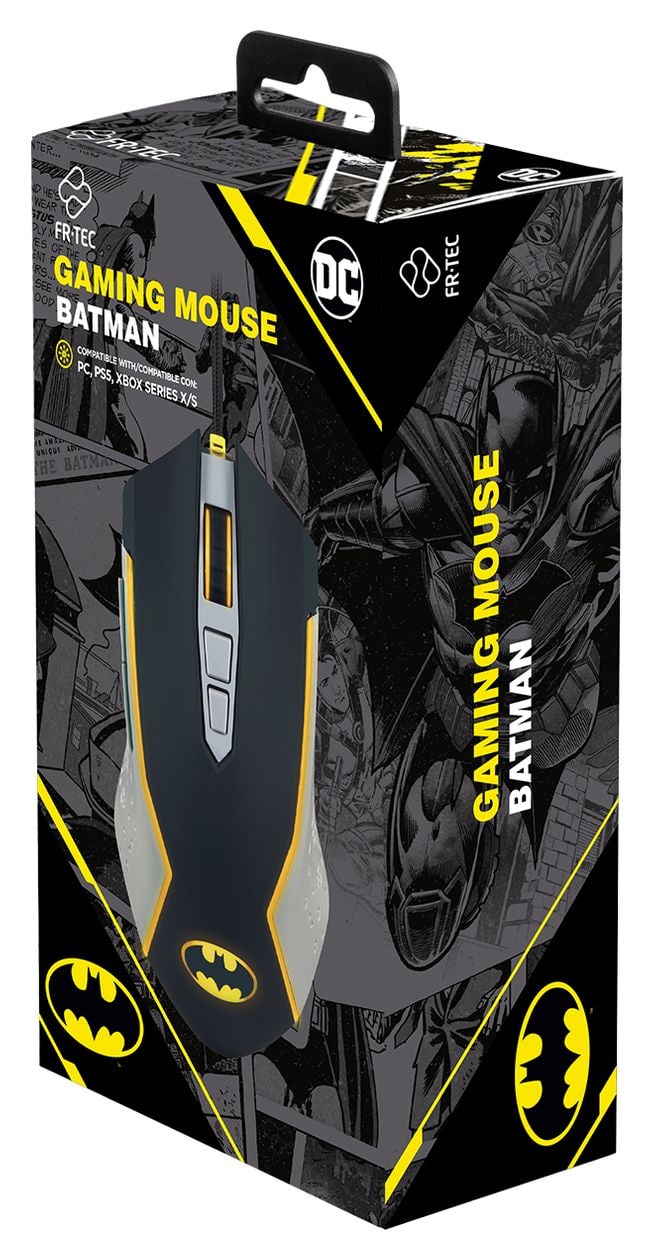 DC Batman 8000 DPI Gaming Maus  (Schwarz, Grau, Gelb) 