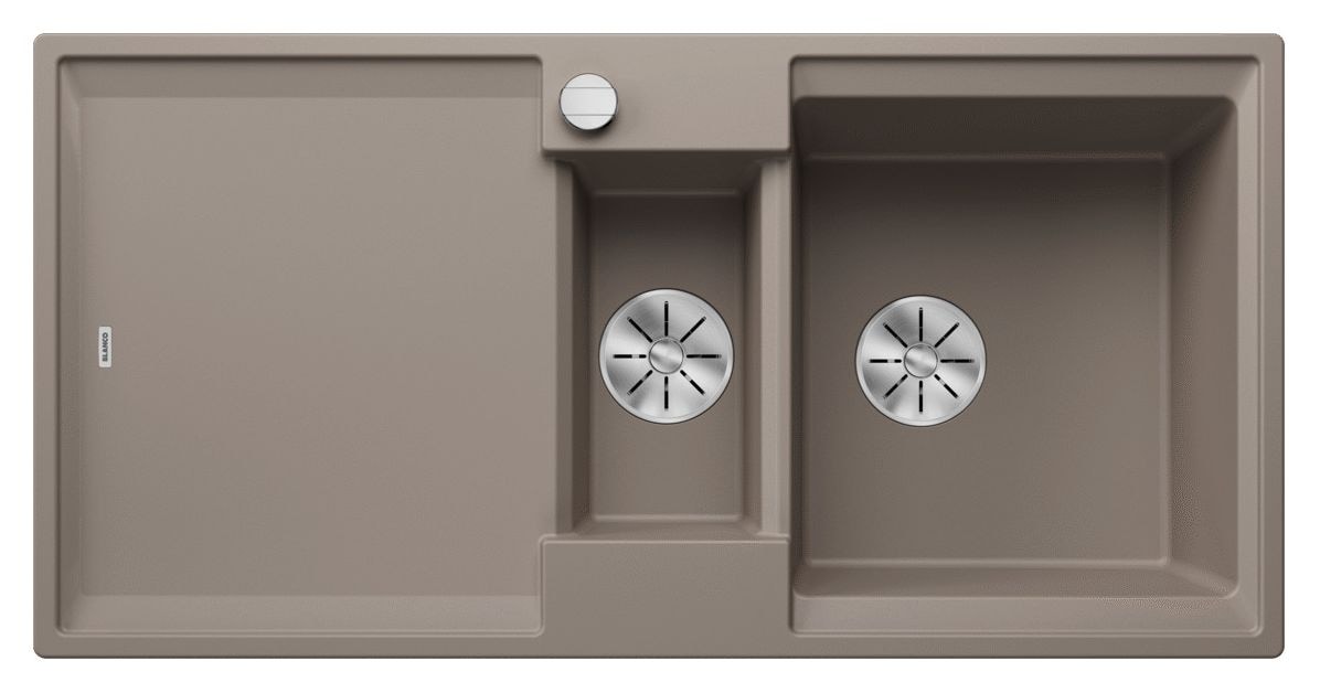 ADIRA 6 S Einbauspüle für 60 cm Unterschrank Silgranit 2 Becken  (Braun) 