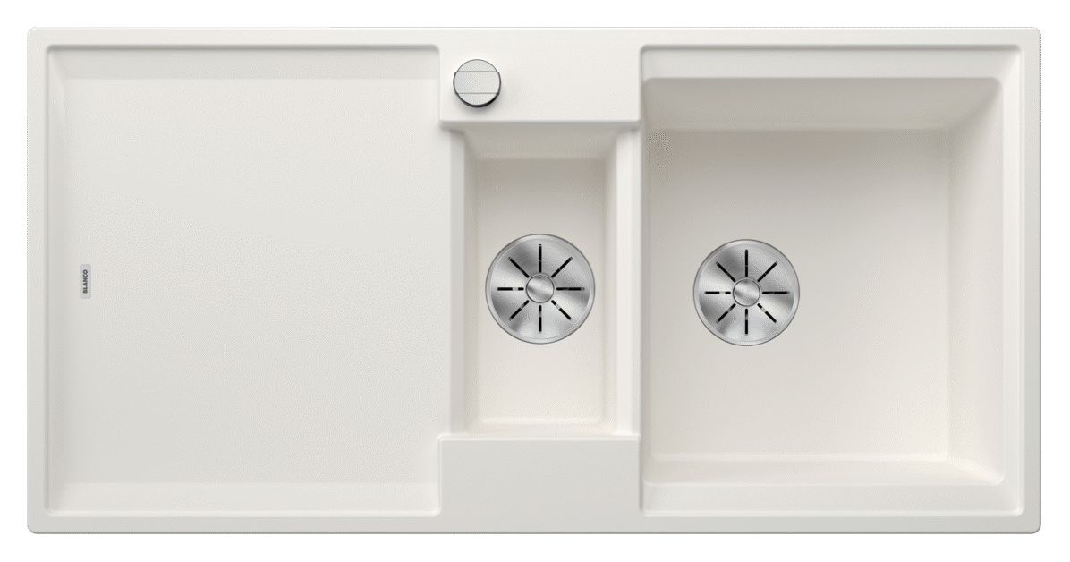 ADIRA 6 S Einbauspüle für 60 cm Unterschrank Silgranit 2 Becken  (Weiß) 