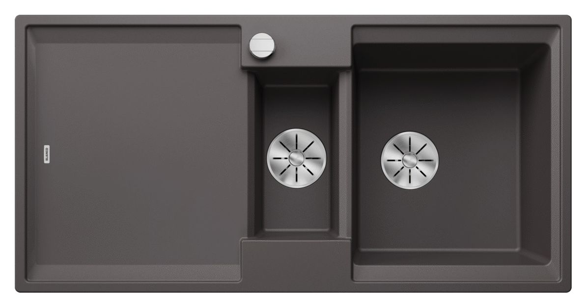 ADIRA 6 S Einbauspüle für 60 cm Unterschrank Silgranit 2 Becken  (Grau) 