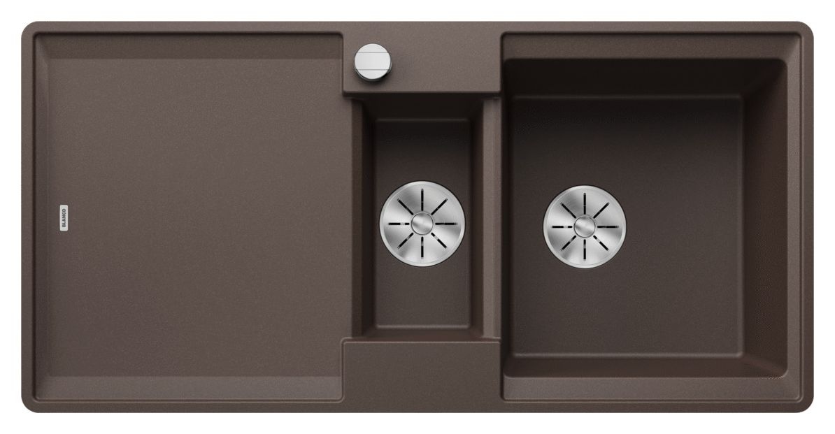 ADIRA 6 S-F Flächenbündige Spüle für 60 cm Unterschrank Silgranit 2 Becken  (Braun) 