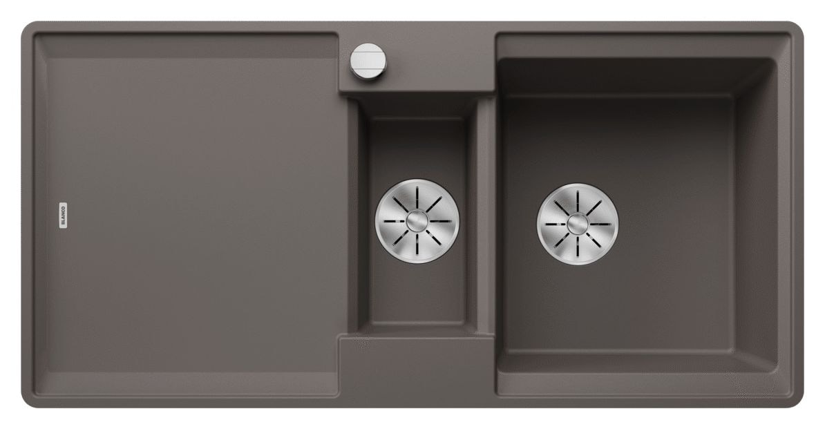 ADIRA 6 S-F Flächenbündige Spüle für 60 cm Unterschrank Silgranit 2 Becken  (Grau) 