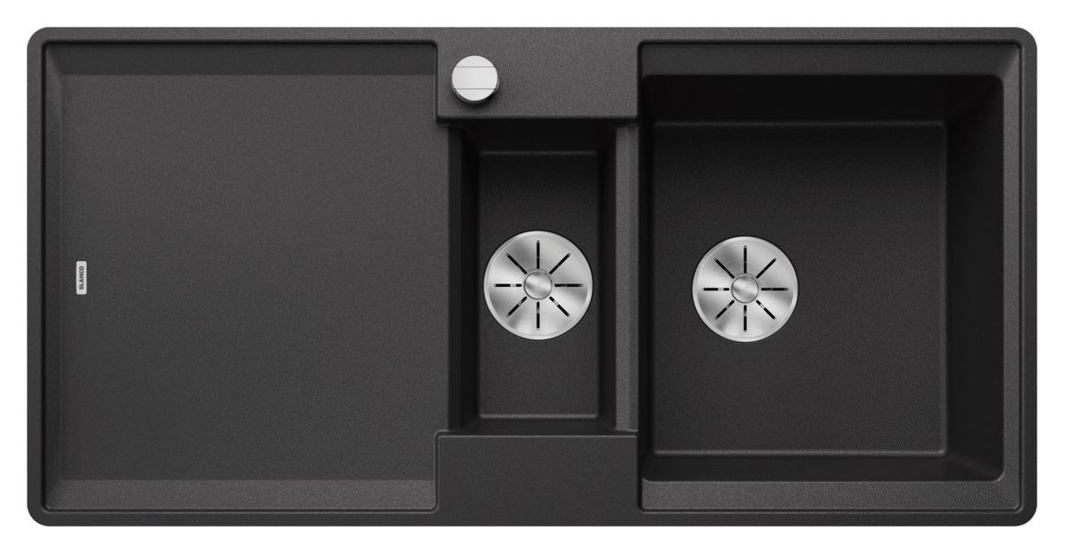 ADIRA 6 S-F Flächenbündige Spüle für 60 cm Unterschrank Silgranit 2 Becken  (Anthrazit) 