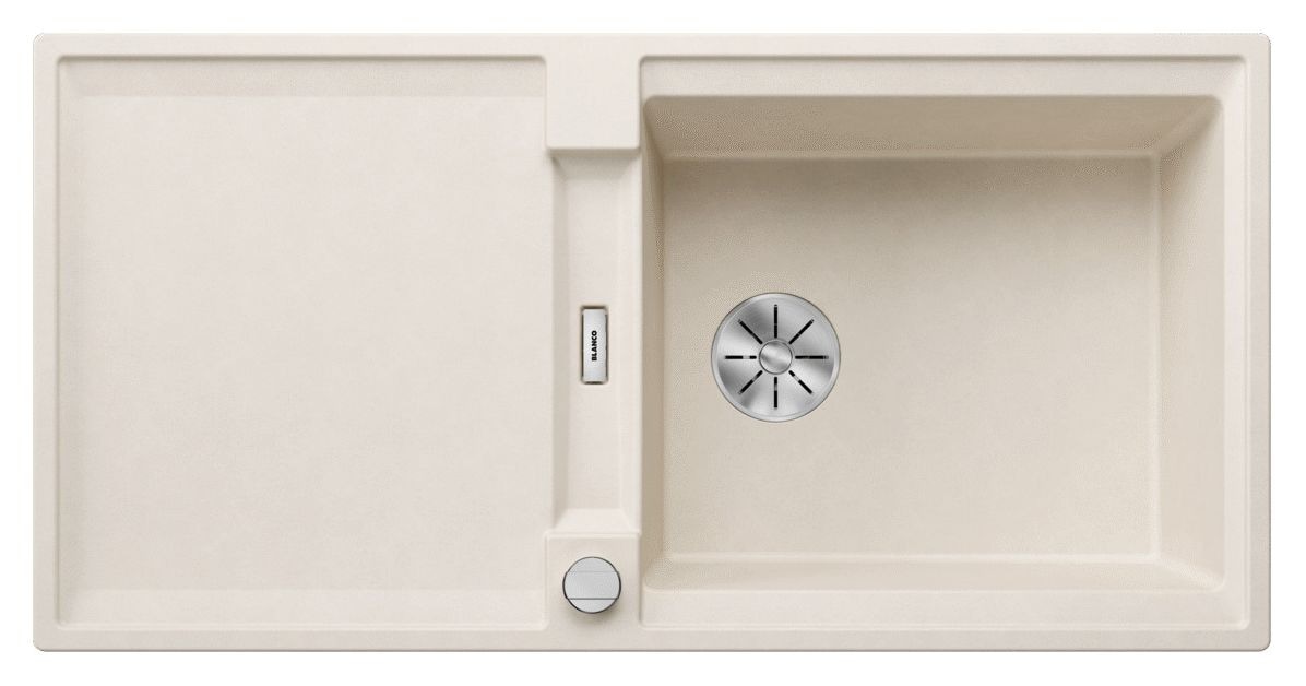 ADIRA XL 6 S-F Flächenbündige Spüle für 60 cm Unterschrank Silgranit 1 Becken  (Weiß) 