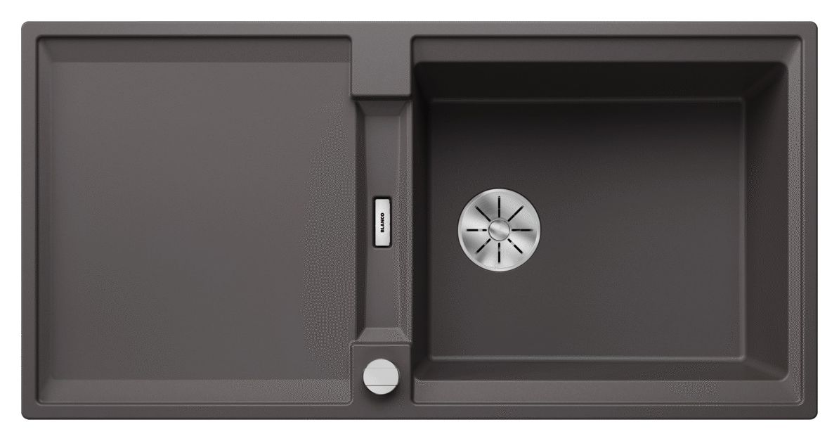 ADIRA XL 6 S-F Flächenbündige Spüle für 60 cm Unterschrank Silgranit 1 Becken  (Grau) 