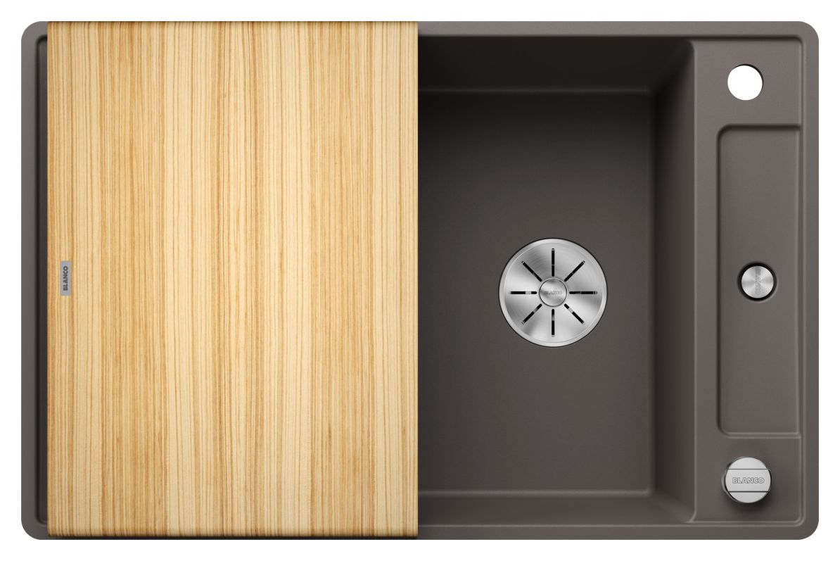 AXIA III 45 S-F Flächenbündige Spüle für 45 cm Unterschrank Silgranit 2 Becken  (Grau) 