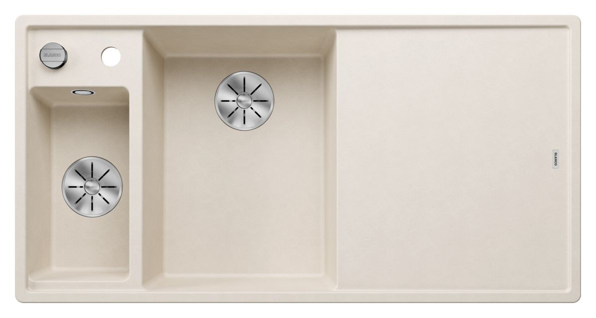 AXIA III 6 S Einbauspüle für 60 cm Unterschrank Silgranit 2 Becken  (Weiß) 