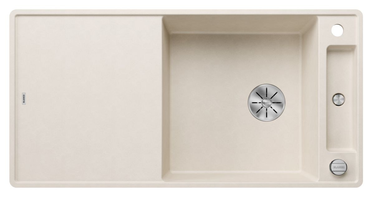 AXIA III XL 6 S-F Flächenbündige Spüle für 60 cm Unterschrank Silgranit 2 Becken  (Weiß) 
