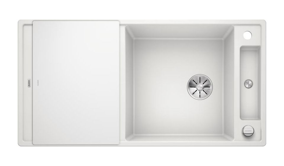 AXIA III XL 6 S mit Ablauffernbedienung Einbauspüle für 60 cm Unterschrank Silgranit 2 Becken  (Weiß) 