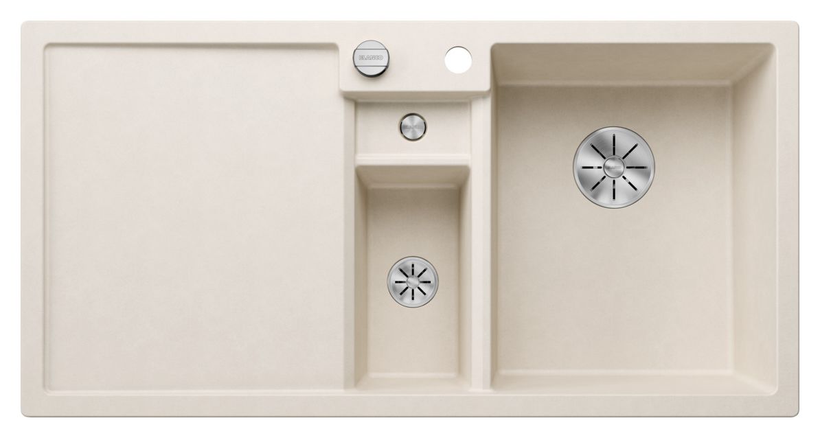 COLLECTIS 6 S Einbauspüle für 60 cm Unterschrank Silgranit 3 Becken  (Weiß) 