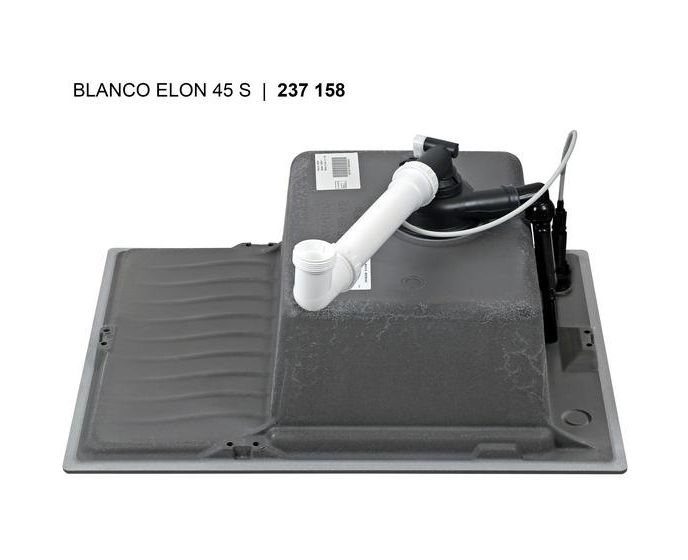 ELON 45 S Einbauspüle für 45 cm Unterschrank Silgranit 1 Becken  (Weiß) 