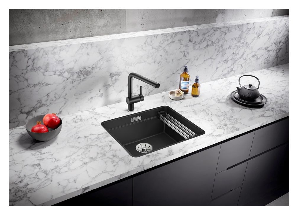 ETAGON 500-F Flächenbündige Spüle für 60 cm Unterschrank Silgranit 1 Becken  (Braun) 