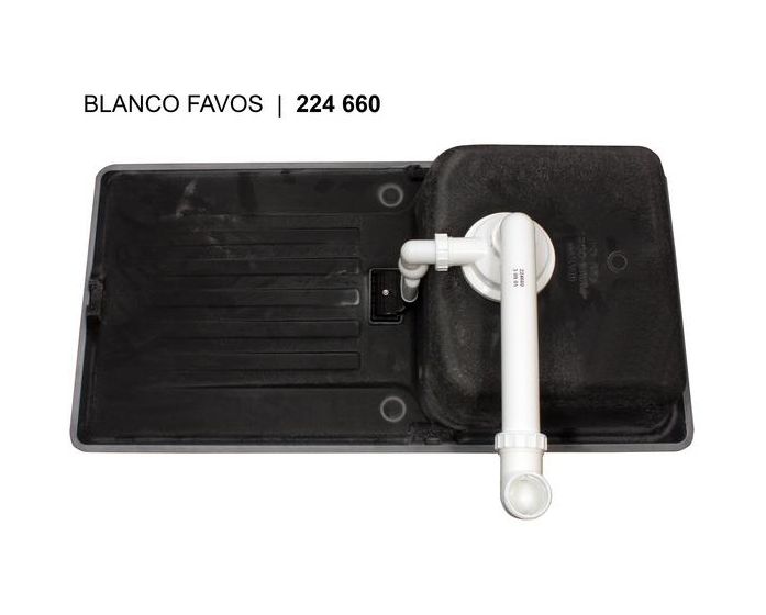 FAVOS 45 S Einbauspüle für 45 cm Unterschrank Silgranit 2 Becken  (Schwarz) 