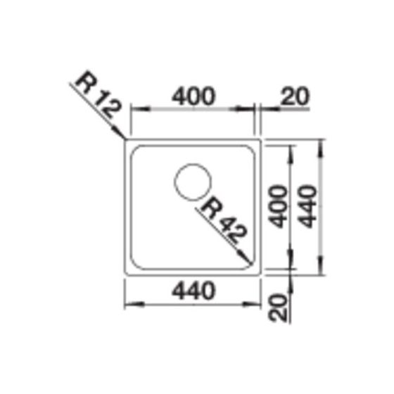 SOLIS 400-U Unterbauspüle für 45 cm Unterschrank Edelstahl 1 Becken  (Edelstahl) 