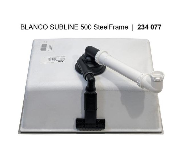 SUBLINE 500-IF SteelFrame, SILGRANIT, schwarz, ohne Ablauffernbedienung, keine Beckenlage, 600 mm Untermaß 