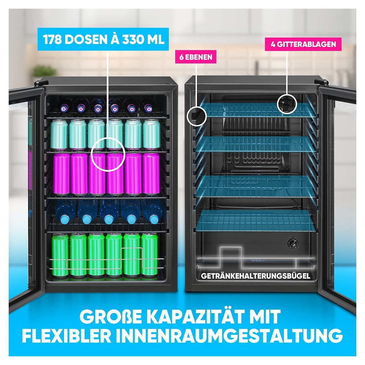 KSG7290 115 l / 115 l Tischkühlschrank EEK: E 66 kWh Jahr  (Schwarz) 