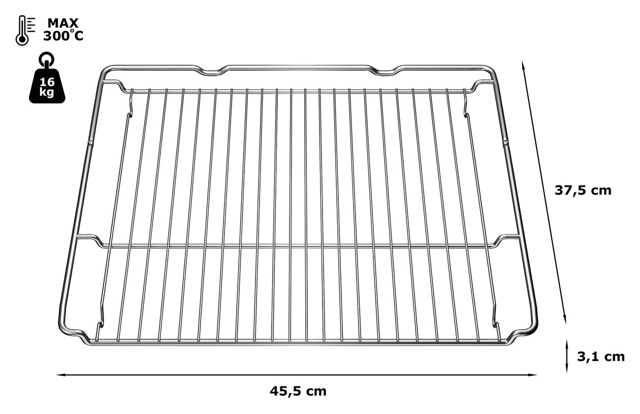 HEZ634000 Grillrost 31 x 455 x 375 mm spülmaschinengeeignet 