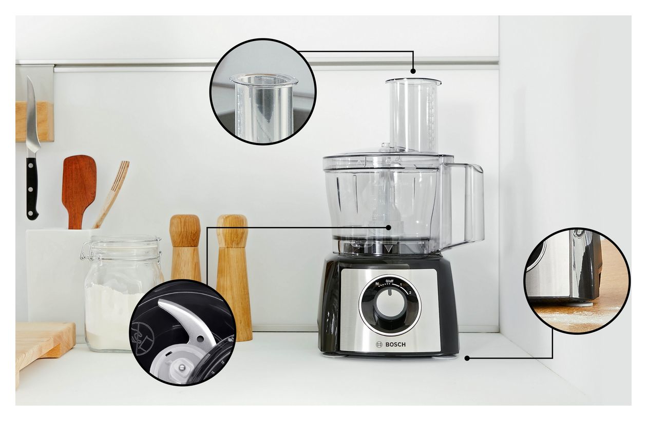 MCM3PM386  MultiTalent 3 Plus 900 W Küchenmaschine 2,3 l (Schwarz, Transparent) 