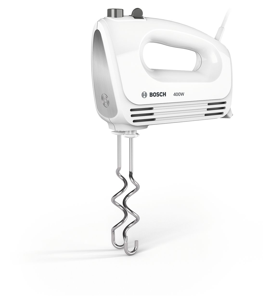 MFQ24200 CleverMixx Handmixer 400 W 4 Stufen (Gebürsteter Stahl, Weiß) 