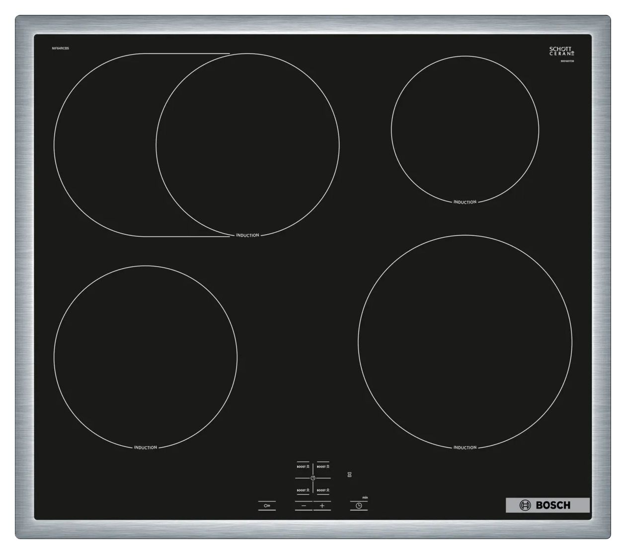 MKH65IP4 (HEH278BB4 + NIF64RCB5E) Herdset groß AutoClean mit 60 cm Induktions Kochfeld 