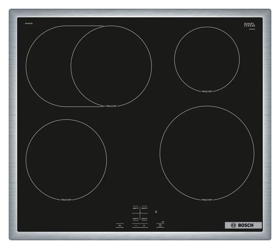 MKHSTEELP (HEG578BS4 + HEZ638000 + NIF64RCB5E) Herdset groß AutoClean mit 60 cm Glaskeramik Kochfeld 