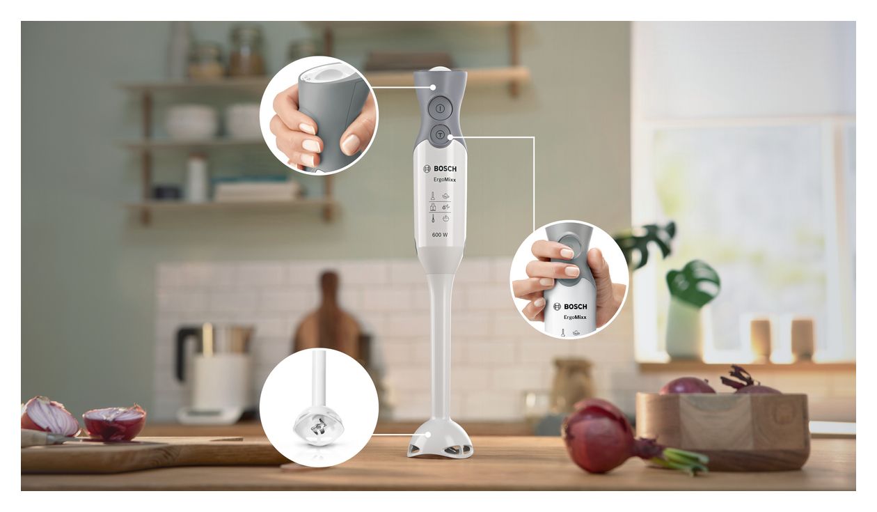 MSM66020 ErgoMixx Stabmixer 600 W  (Grau, Weiß) 