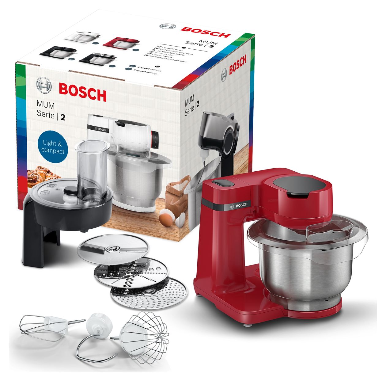 MUMS2ER01 700 W Küchenmaschine 3,8 l  (Rot) 