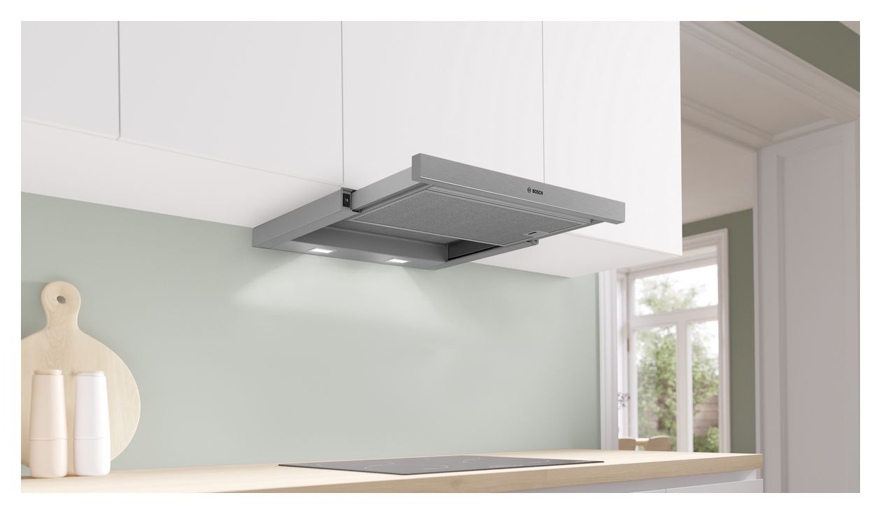 Serie 2 DFM064W55 Abluft/Umluft Dunstabzugshaube/Esse Einbau 60 cm (Metallisch, Silber) 