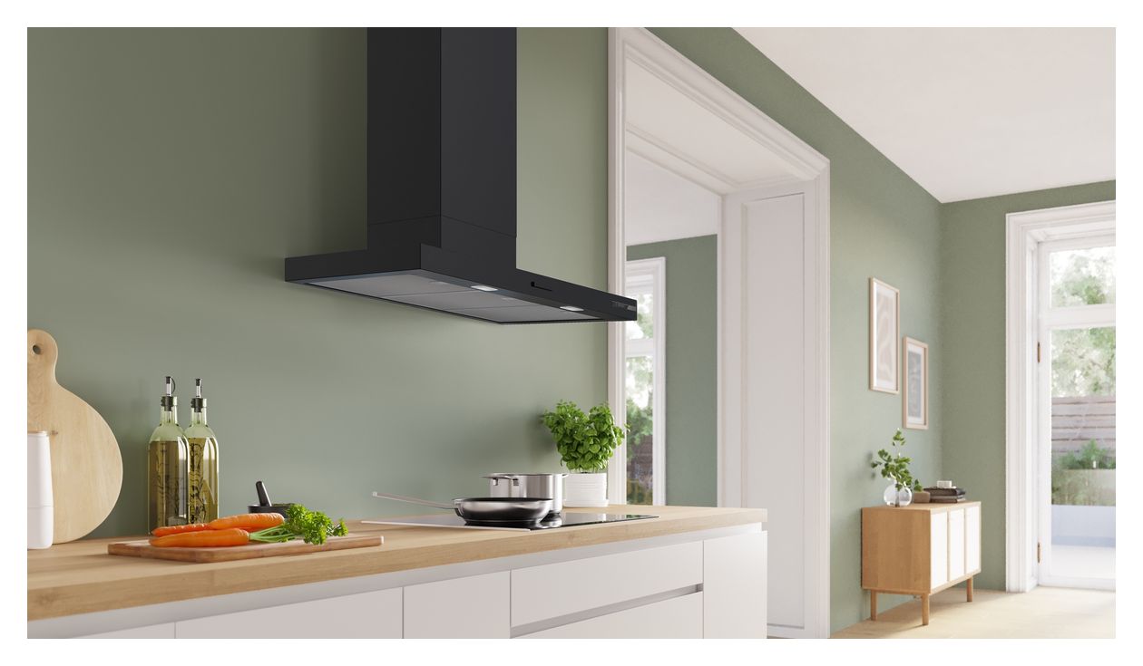 Serie 2 DWB93BC60 Abluft/Umluft Dunstabzugshaube/Esse Wand 90 cm (Schwarz) 