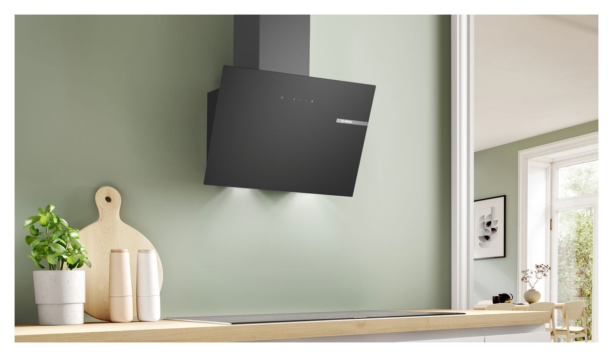 Serie 2 DWK65DK60 Abluft/Umluft Dunstabzugshaube/Esse Wand 60 cm (Schwarz) 