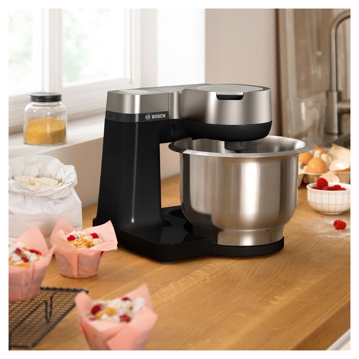 Serie 2 MUMS2VM00 900 W Küchenmaschine 3,8 l  (Schwarz, Silber) 