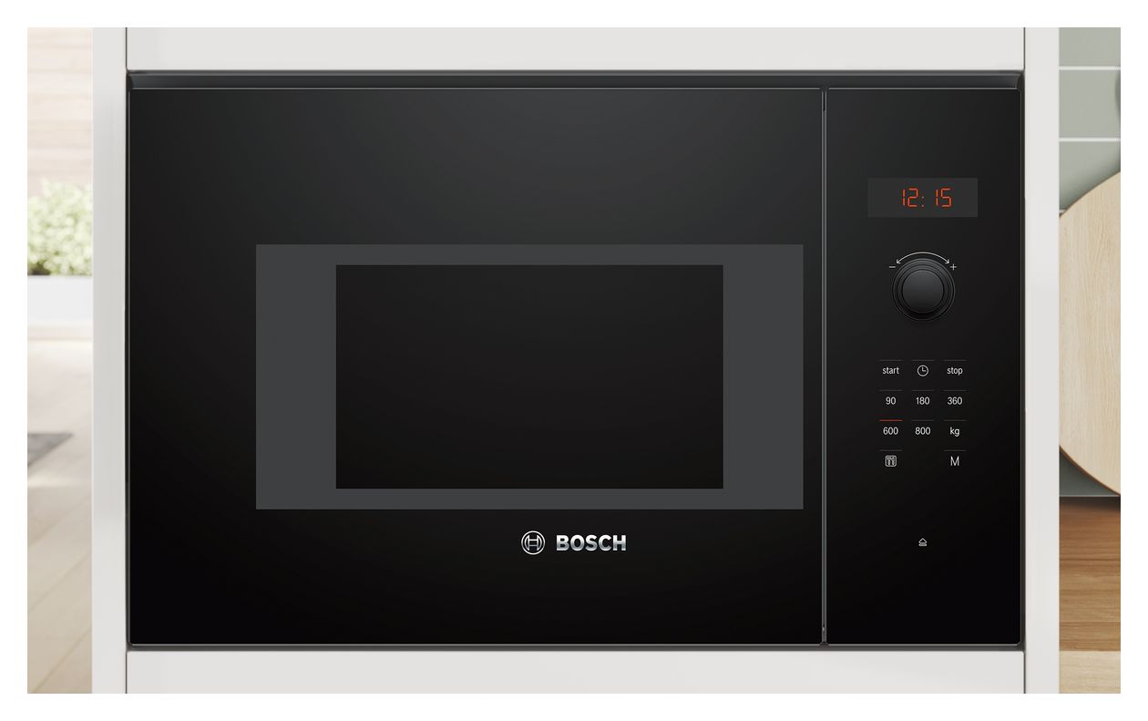 Serie 4 BFL523MB1F Einbau-Mikrowelle 800 W Größe: klein 5 Stufen (Schwarz) 