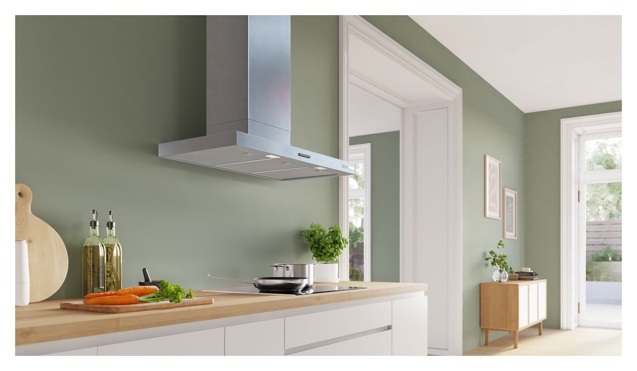 Serie 4 DWB95CC30 Abluft/Umluft Dunstabzugshaube/Esse Wand 90 cm (Metallisch) 
