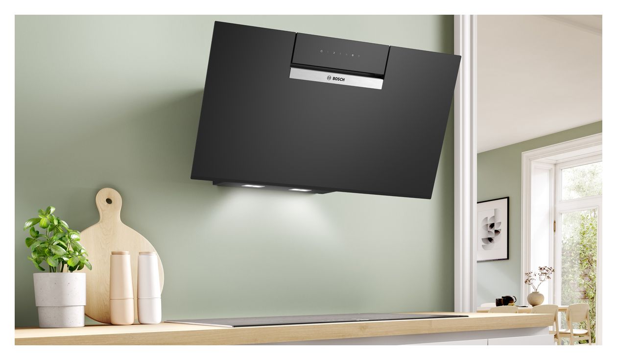 Serie 4 DWJ87FN60 Umluft Dunstabzugshaube/Esse Wand 80 cm (Schwarz, Edelstahl) 