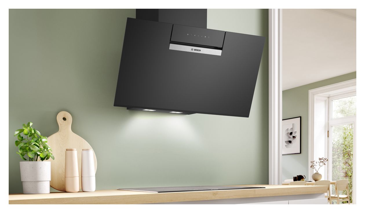 Serie 4 DWK87FN60 Abluft/Umluft Dunstabzugshaube/Esse Wand 80 cm (Schwarz) 